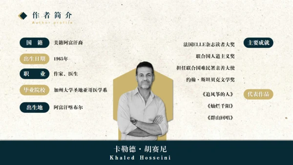 《追风筝的人》读书分享通用PPT模板