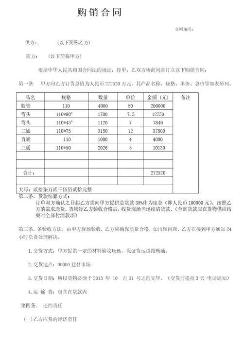 公司建材购销合同范本