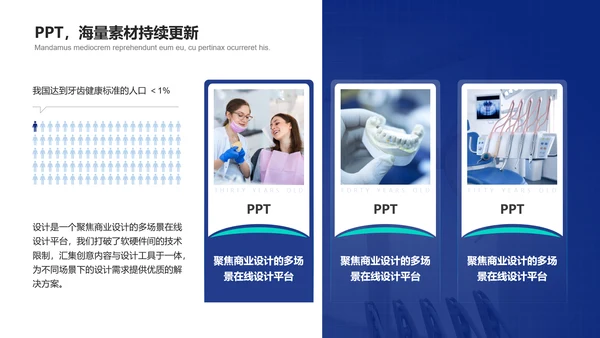 牙齿保健小课堂通用PPT模板