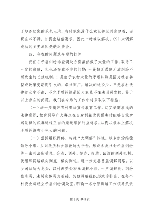 乡镇热点难点矛盾纠纷排查汇报.docx