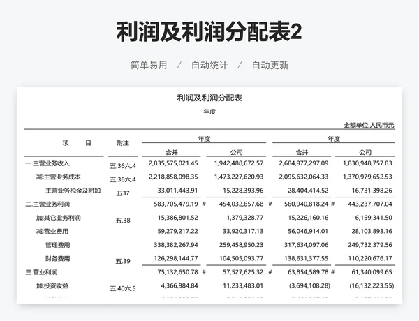 利润及利润分配表2