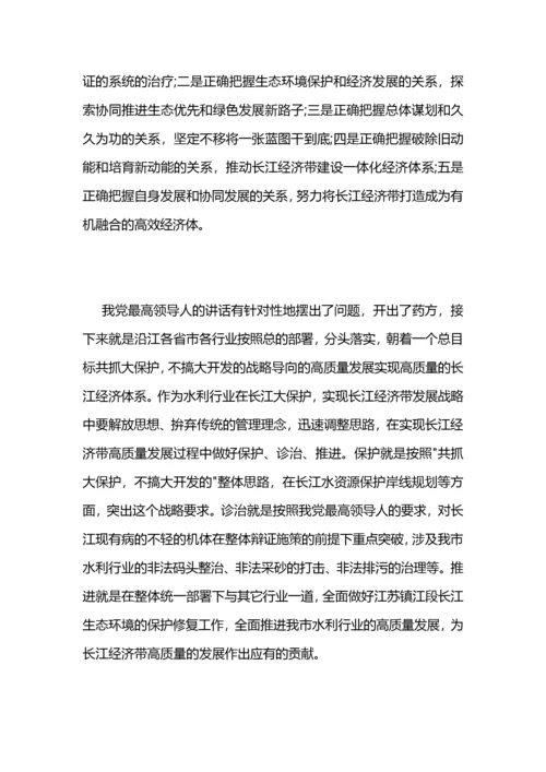 学习我党最高领导人在深入推动长江经济带发展座谈会上讲话心得体会.docx