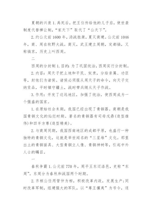 初一历史上册知识点总结+复习提纲.docx