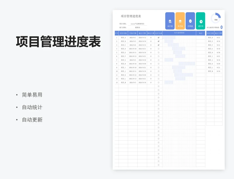 项目管理进度表