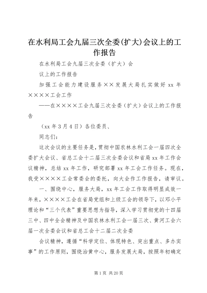 在水利局工会九届三次全委(扩大)会议上的工作报告.docx