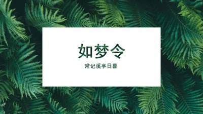 课外古诗词诵读 如梦令（常记溪亭日暮）课件