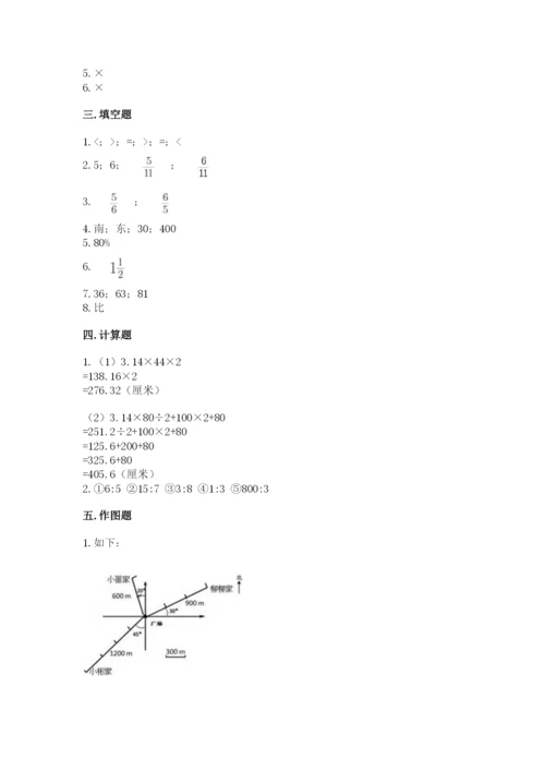 人教版六年级上册数学期末测试卷及答案（必刷）.docx