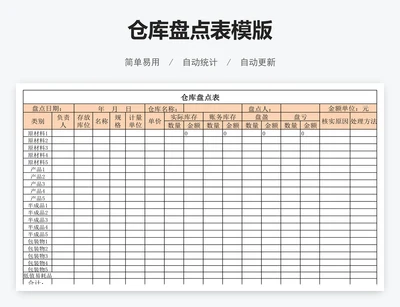 仓库盘点表模版
