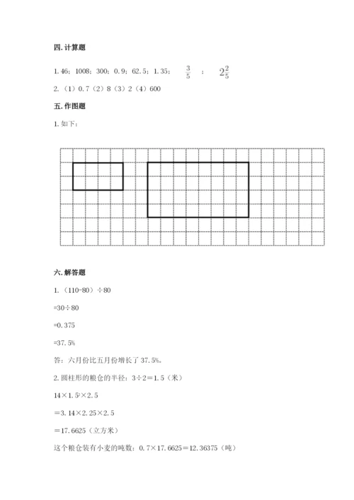 小升初六年级期末测试卷附参考答案（研优卷）.docx