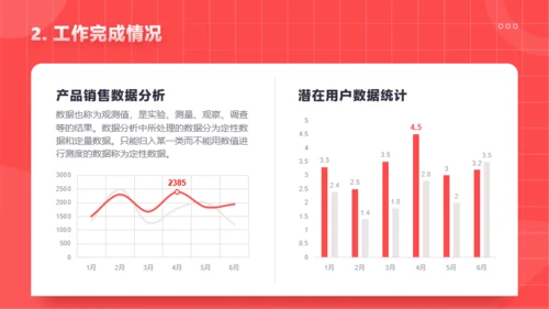 红色插画风工作汇报PPT模板