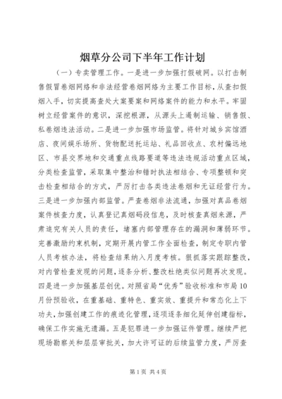 烟草分公司下半年工作计划.docx