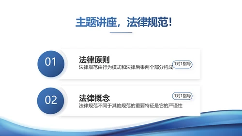 蓝色大气法律知识讲座宣传动态PPT