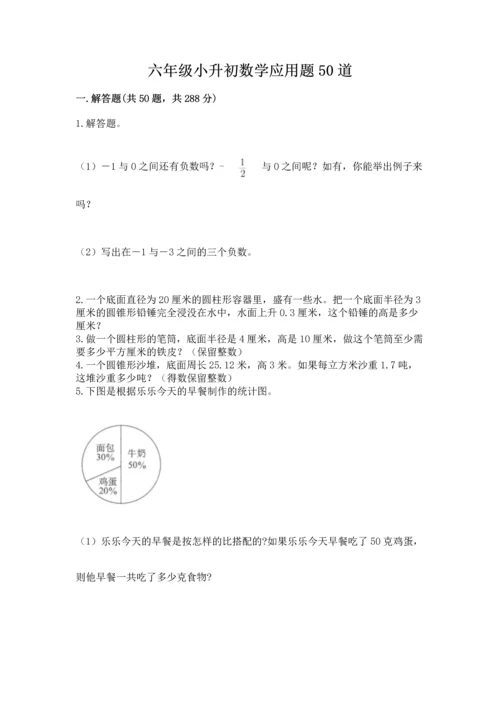 六年级小升初数学应用题50道带答案（满分必刷）.docx