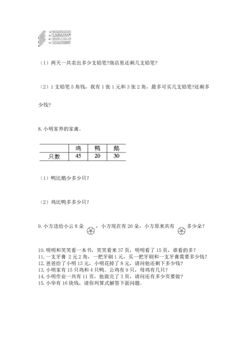 一年级下册数学解决问题100道附参考答案【模拟题】.docx