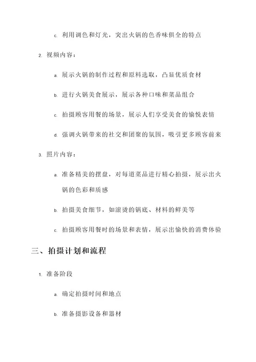 开业火锅拍摄方案策划书