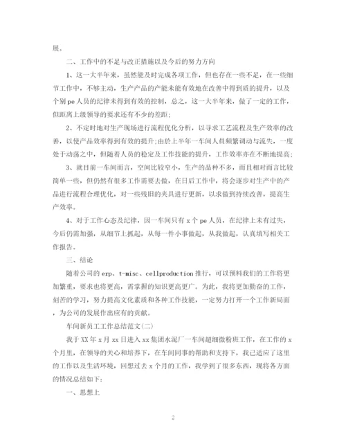 精编之车间新员工工作总结范文.docx
