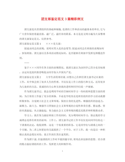 精编之团支部鉴定范文3篇精彩例文.docx