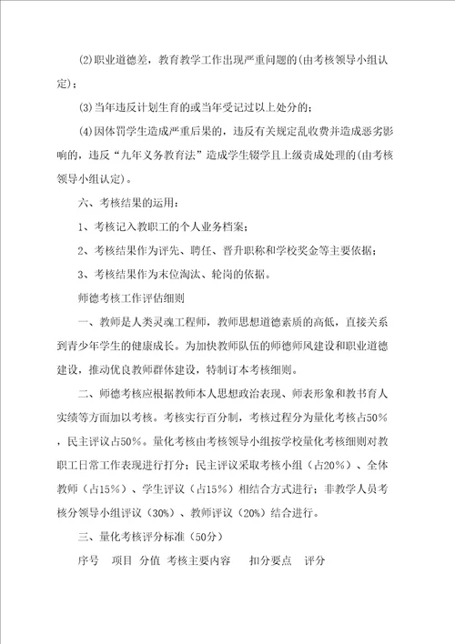 师德师风考核评估方案完整版