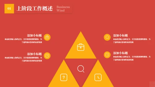 红色背景商务风工作汇报通用PPT模版