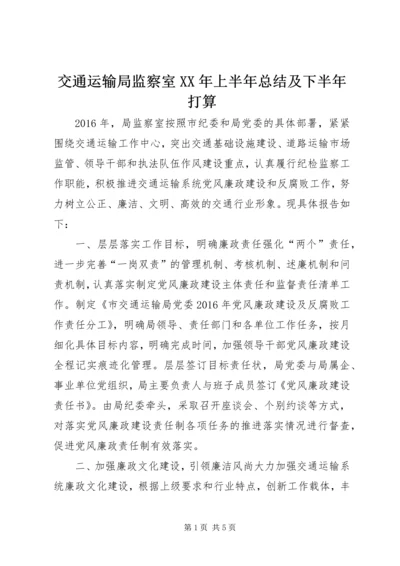 交通运输局监察室某年上半年总结及下半年打算.docx