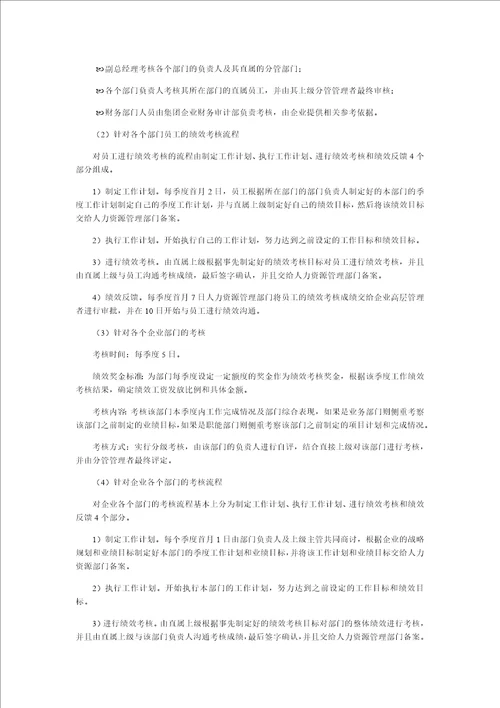 绩效管理制度范本合集