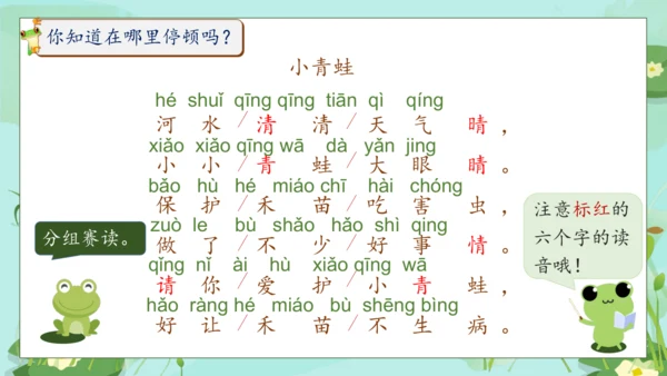 【核心素养】部编版语文一年级下册-识字3. 小青蛙 第2课时（课件）