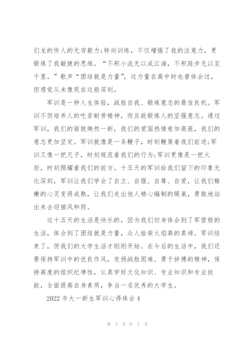 2022年大一新生军训个人心得体会5篇.docx