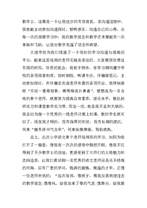 小学语文教师培训心得随笔