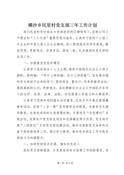 横沙乡民星村党支部三年工作计划 (2).docx