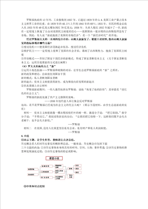 2020 2021学年高中历史专题六罗斯福新政与当代资本主义二罗斯福新政2教学教案人民版必修2