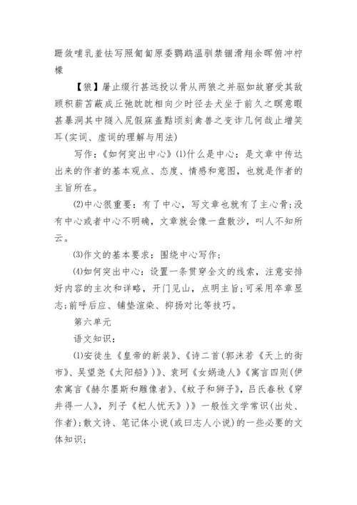 七年级语文重点知识点总结归纳.docx