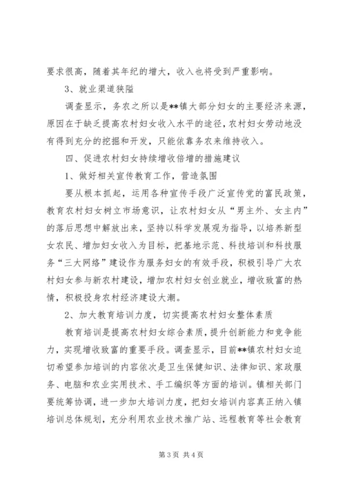 促进农村妇女持续增收倍增调研报告.docx