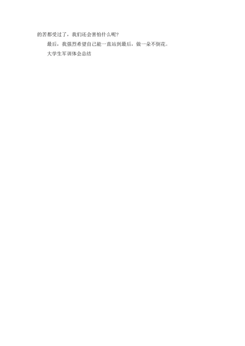 军训个人总结大学生500字4篇.docx