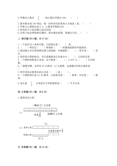 人教版六年级上册数学期末测试卷附参考答案（巩固）.docx