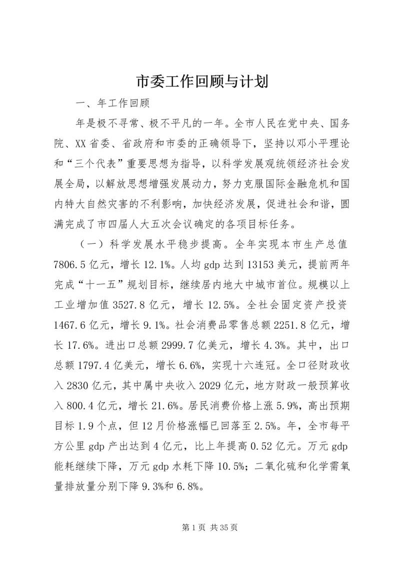 市委工作回顾与计划.docx