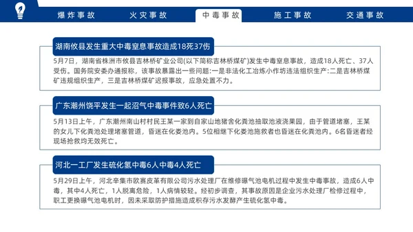 蓝色实拍风安全事故案例警示教育培训PPT案例分析