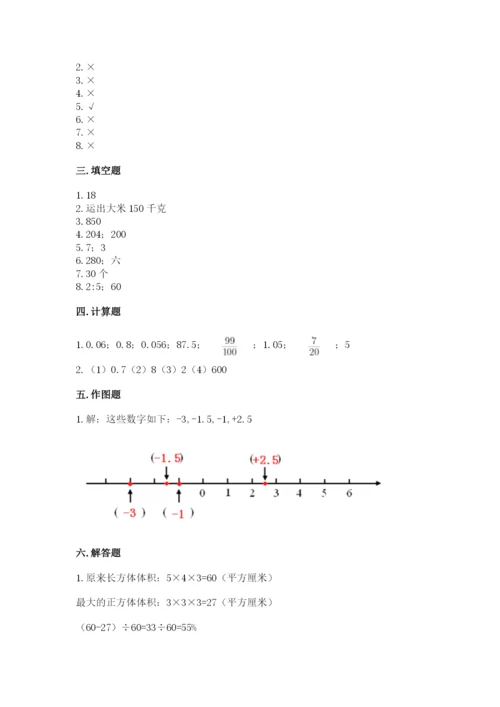 沪教版小学数学六年级下册期末检测试题【必刷】.docx