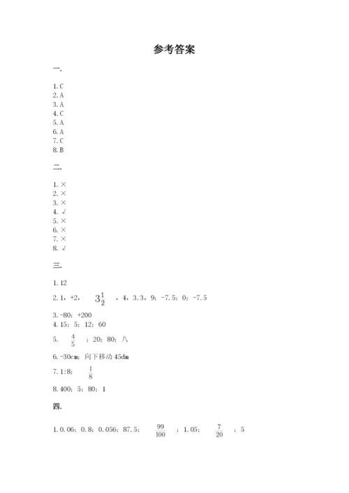 小学六年级数学摸底考试题附参考答案（研优卷）.docx