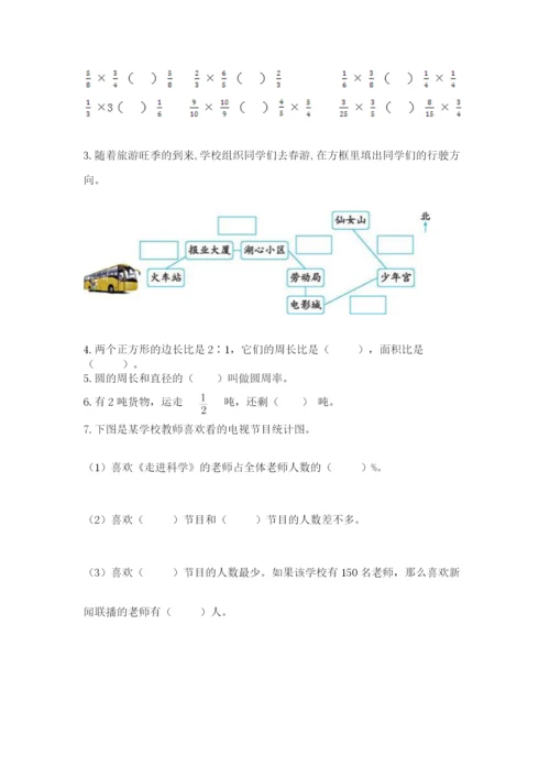 小学六年级上册数学期末测试卷含答案【模拟题】.docx