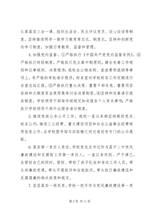 学校XX年度落实党风廉政建设责任制情况专题报告.docx