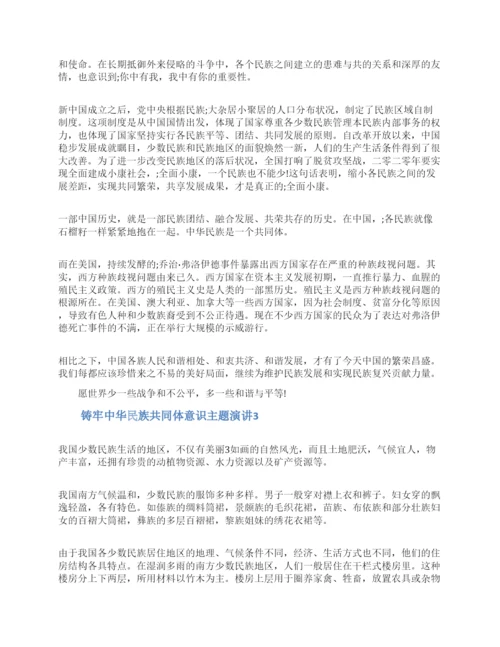 铸牢中华民族共同体意识主题演讲范文三篇.docx