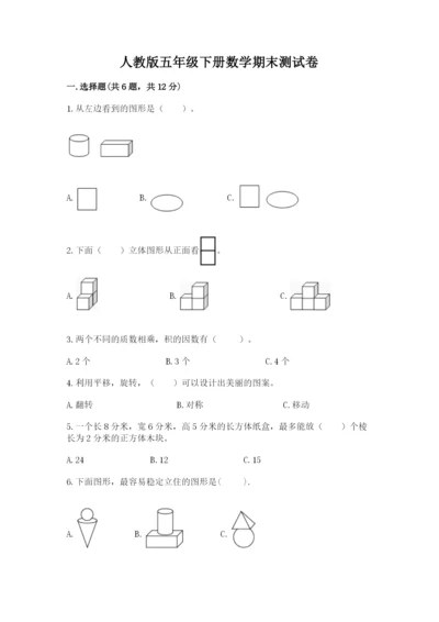 人教版五年级下册数学期末测试卷及一套完整答案.docx