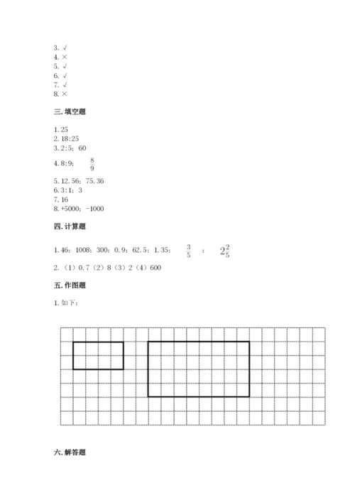 冀教版小学六年级下册数学期末综合素养测试卷附答案（满分必刷）.docx