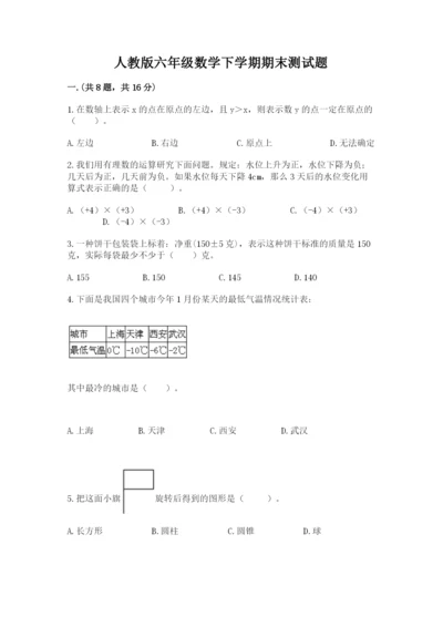 人教版六年级数学下学期期末测试题及答案【易错题】.docx