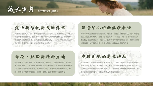 绿色简约《简·爱》读书分享通用PPT模板