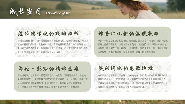 绿色简约《简·爱》读书分享通用PPT模板