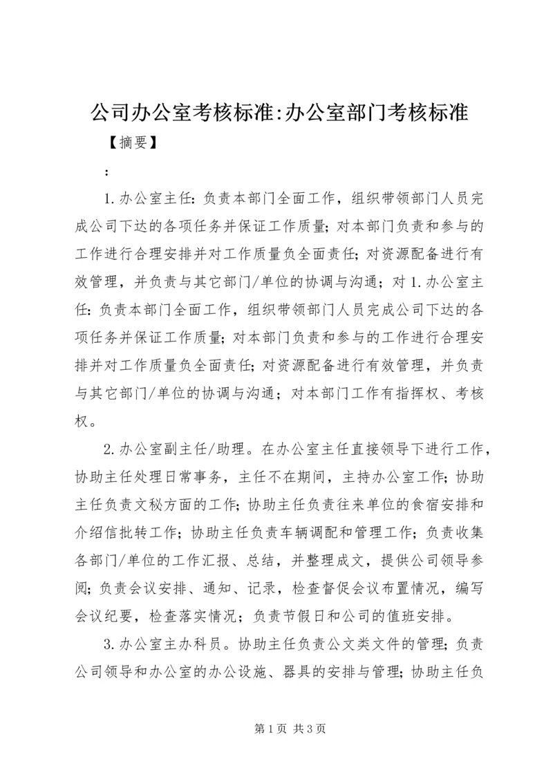 公司办公室考核标准-办公室部门考核标准.docx