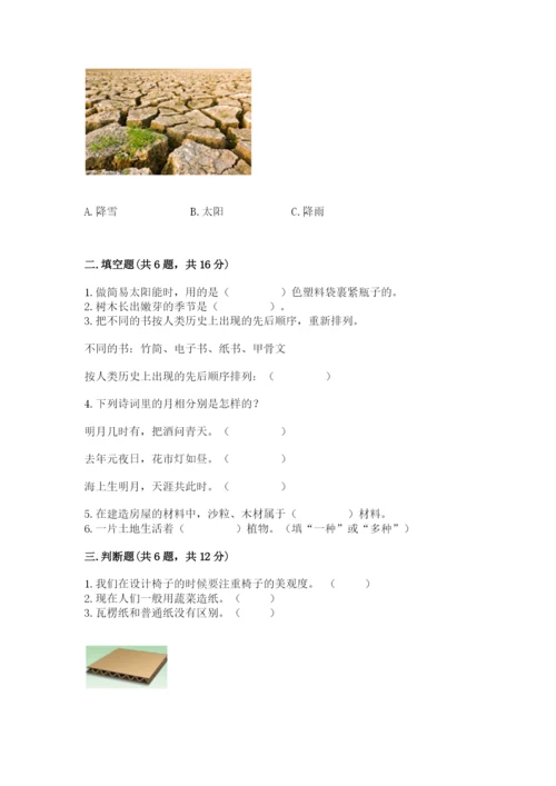 教科版小学二年级上册科学期末测试卷（典优）.docx