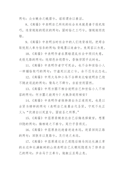 高中必背古诗文情景默写理解性默写及答案.docx
