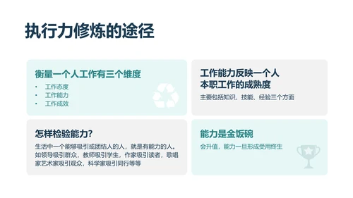 蓝色简约商务插画中层干部执行力的修炼中层执行力培训PPT模板